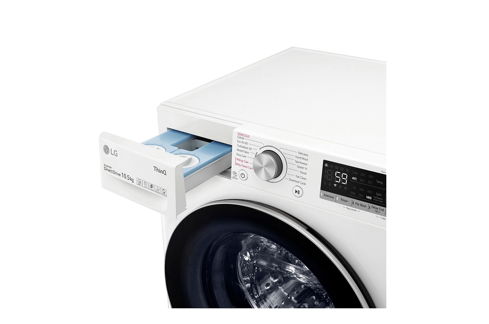 LG 10.5kg Washing Machine White AI DD™, F4V710WTSA
