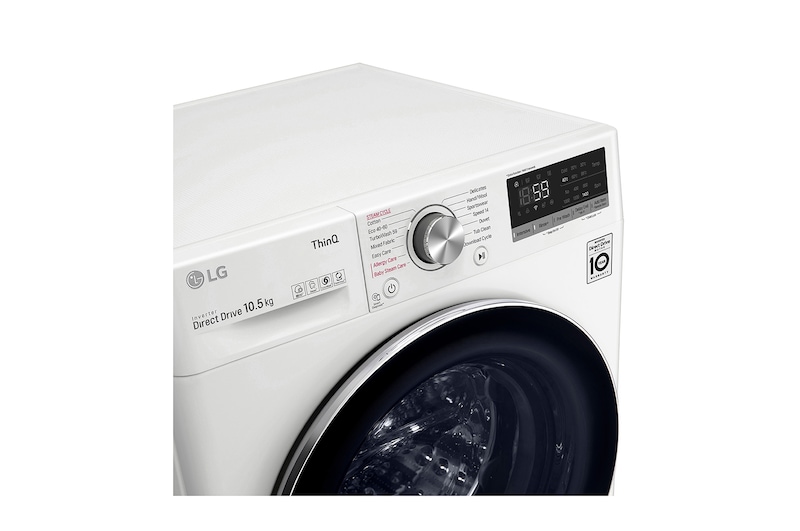 LG 10.5kg Washing Machine AI DD™, White, F4V710WTSE