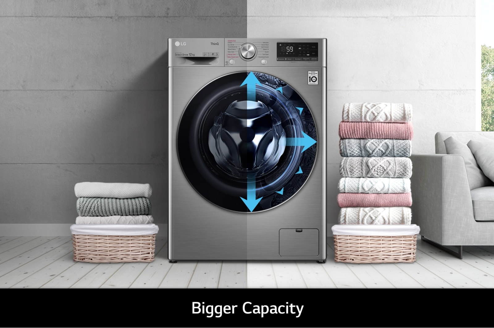 LG 12kg Washing Machine Graphite AI DD™, F4V712STSE