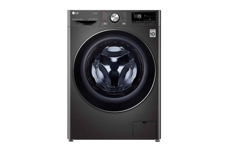 LG 9kg Washing Machine AI DD™, Black Steel, F4V909BTSE