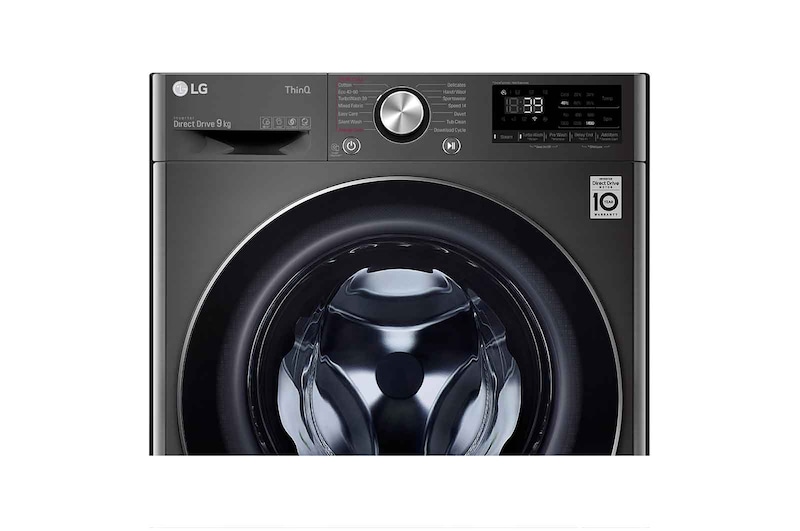 LG 9kg Washing Machine AI DD™, Black Steel, F4V909BTSE