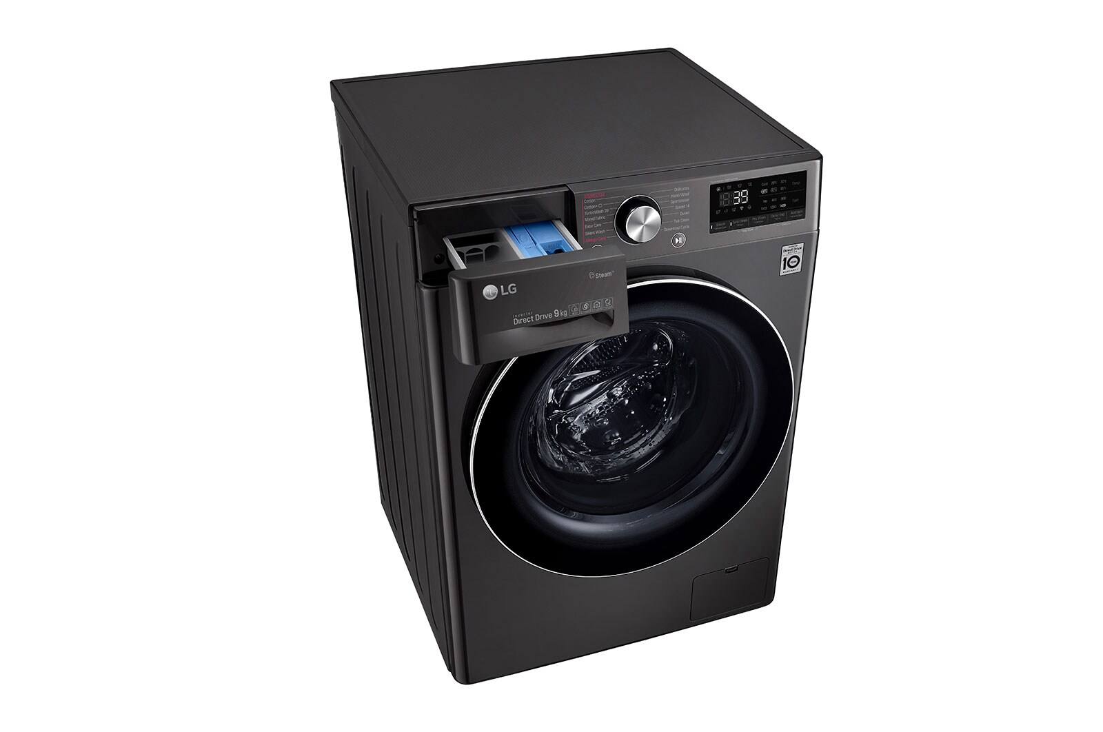 LG Turbowash360™ F4V909BTS 9kg Washing Machine - Black Steal, F4V909BTS