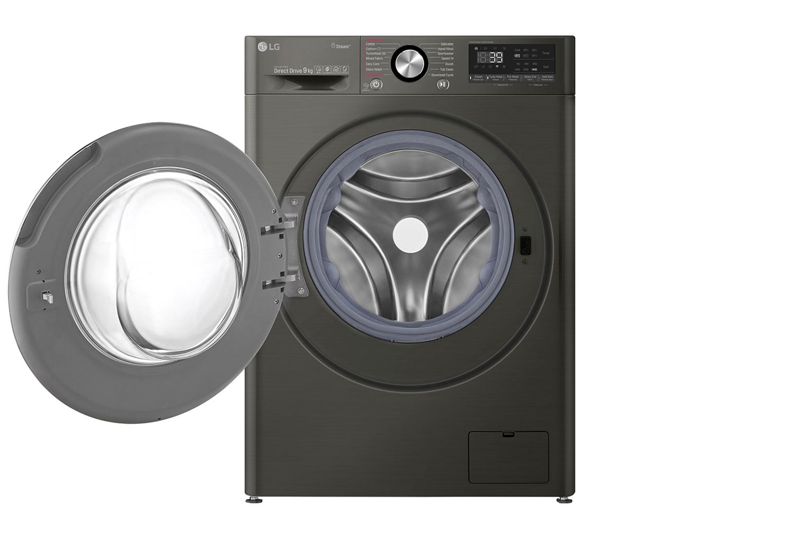 LG Turbowash360™ F4V909BTS 9kg Washing Machine - Black Steal, F4V909BTS