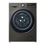 Front view of LG Turbowash360™ F4V909BTS 9kg Washing Machine - Black Steal F4V909BTS