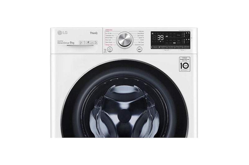 LG 9kg WiFi Connected Washing Machine, White, F4V909WTSA