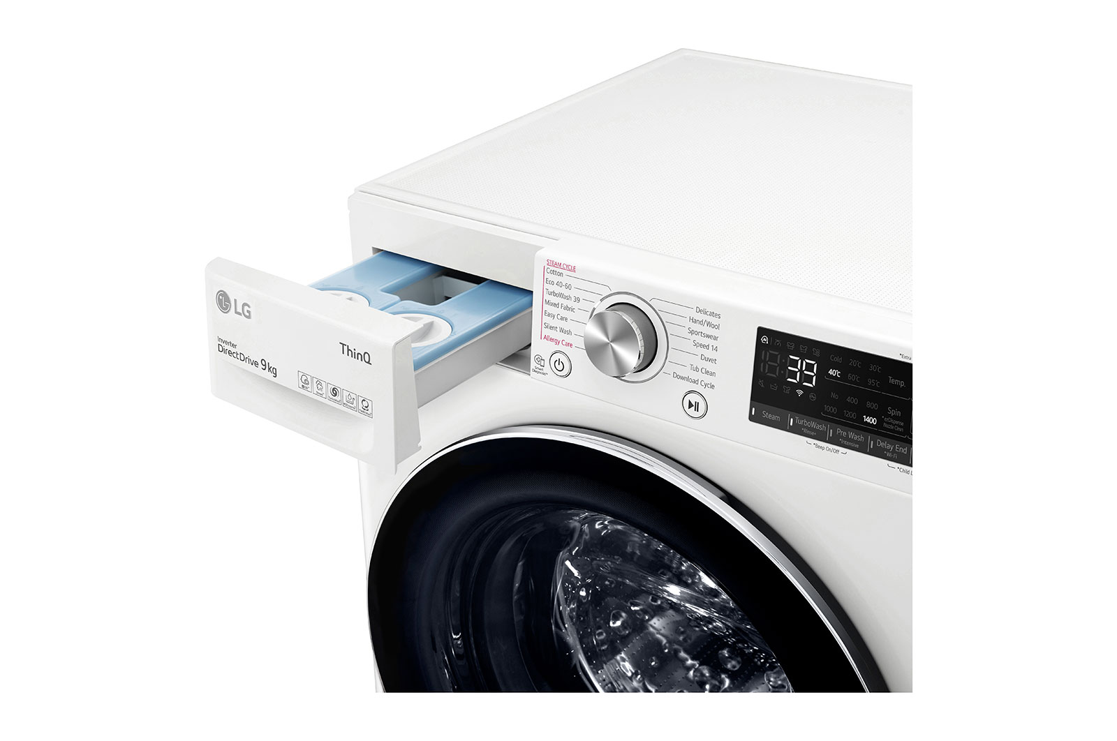 LG 9kg Washing Machine White AI DD™, F4V909WTSA