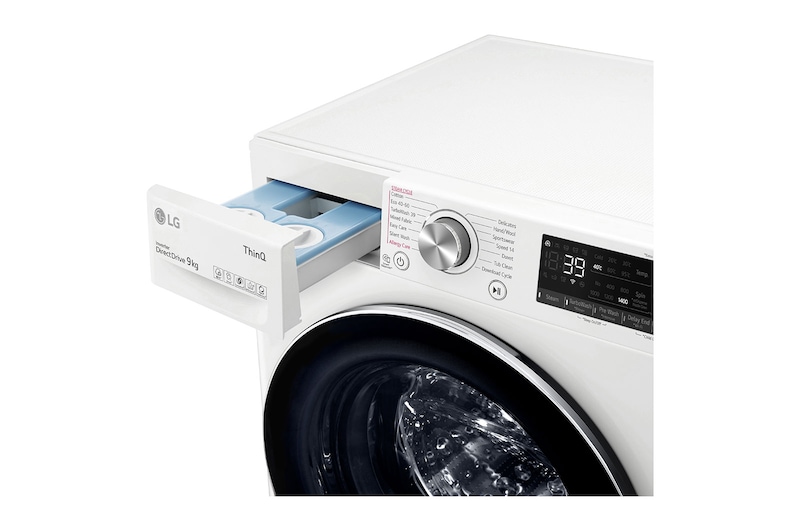 LG 9kg WiFi Connected Washing Machine, White, F4V909WTSA