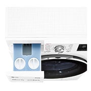 LG WiFi connected | 9kg | Washing Machine | 1360 rpm | Auto Dose | AI DD™ | Direct Drive™ | Steam™ | TurboWash™360 | White, F4V909WTSA