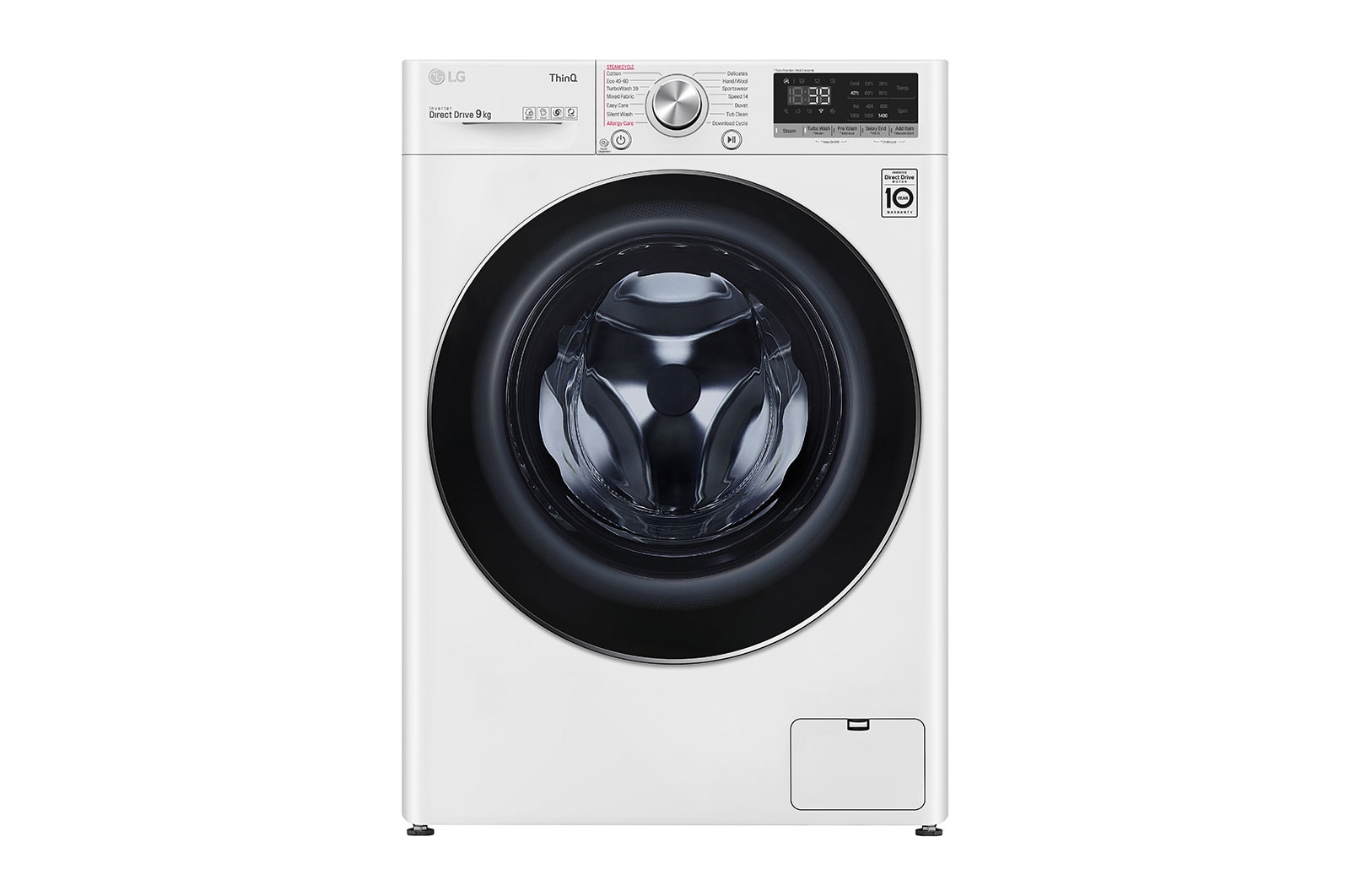 LG WiFi connected\t| 9kg | Washing Machine | 1360 rpm | AI DD™ | Direct Drive™ | Steam™ | TurboWash™360\t| White, F4V909WTSE