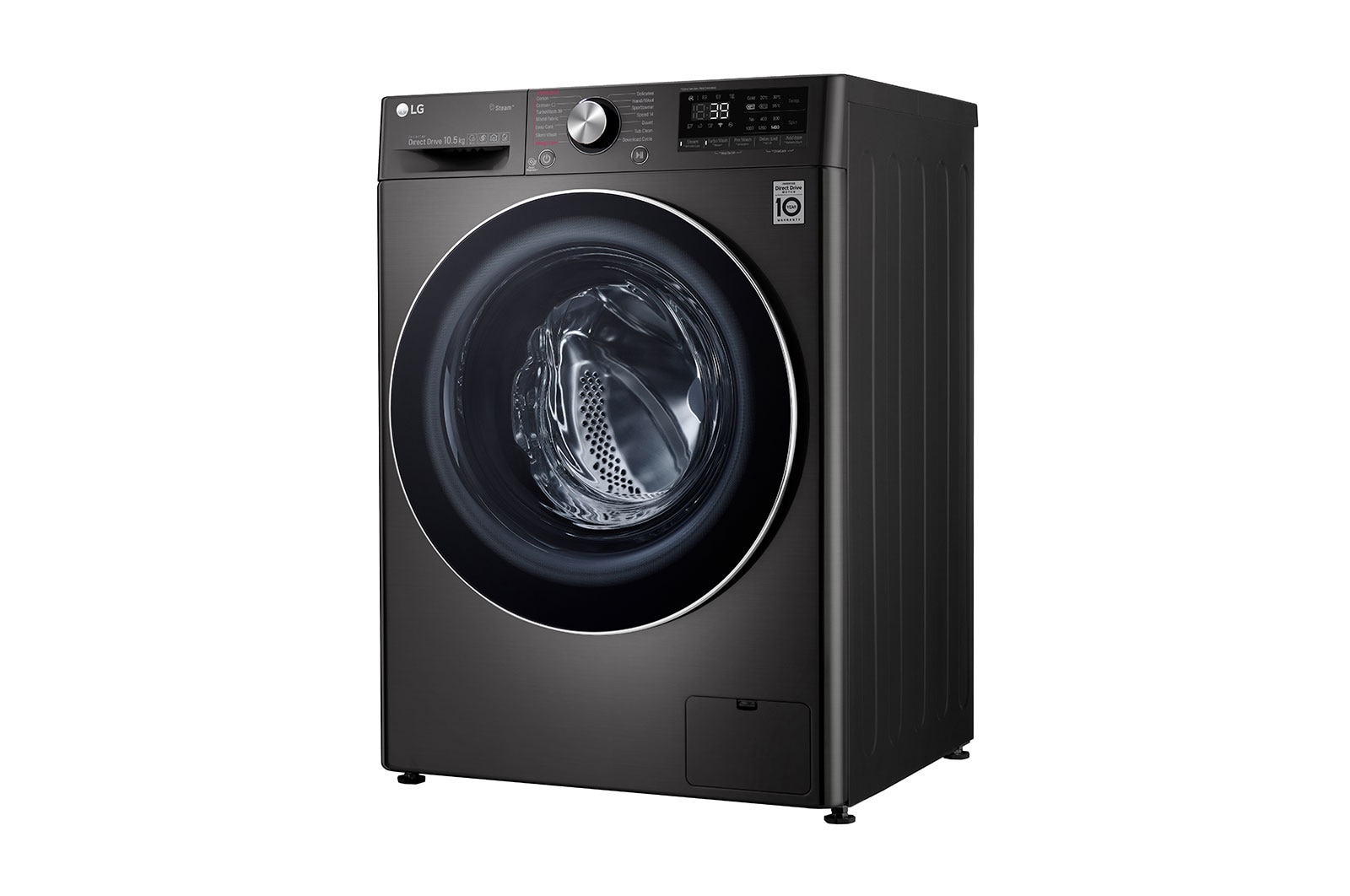 LG Turbowash360™ F4V910BTS 10.5kg Washing Machine - Black Steel, F4V910BTS