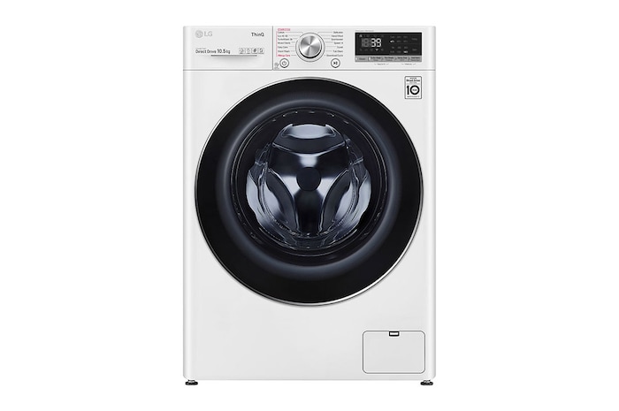 LG 10.5kg WiFi connected Washing Machine, White, F4V910WTSE