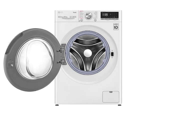 LG 10.5kg WiFi connected Washing Machine, White, F4V910WTSE