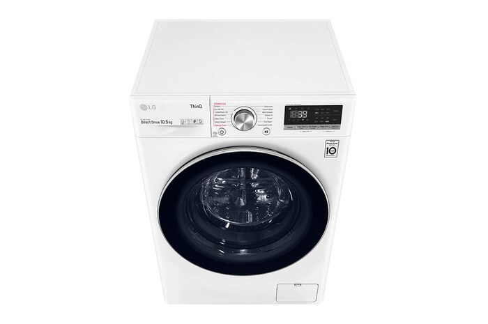 LG 10.5kg WiFi connected Washing Machine, White, F4V910WTSE