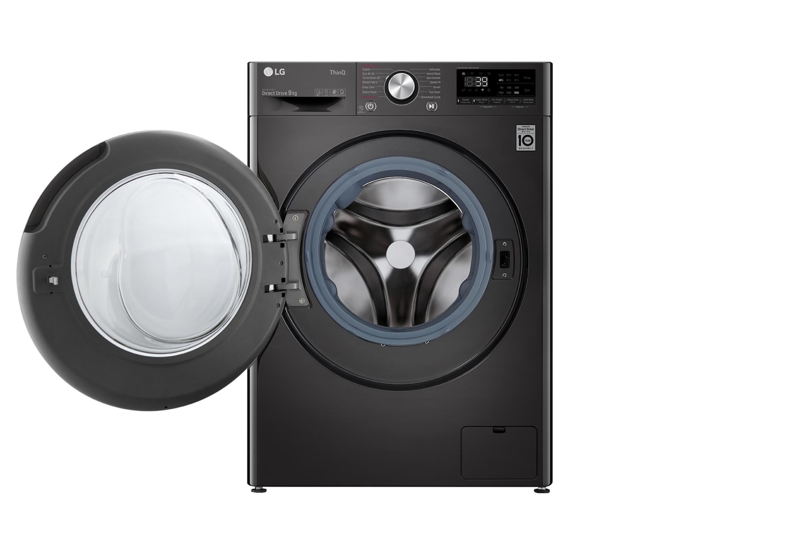 LG 9kg Washing Machine Black Steel AI DD™, F6V1009BTSE
