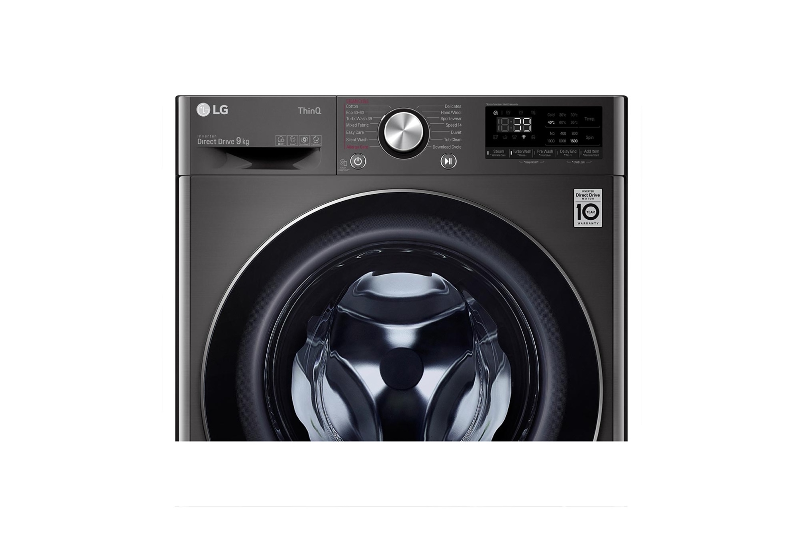 LG 9kg Washing Machine Black Steel AI DD™, F6V1009BTSE