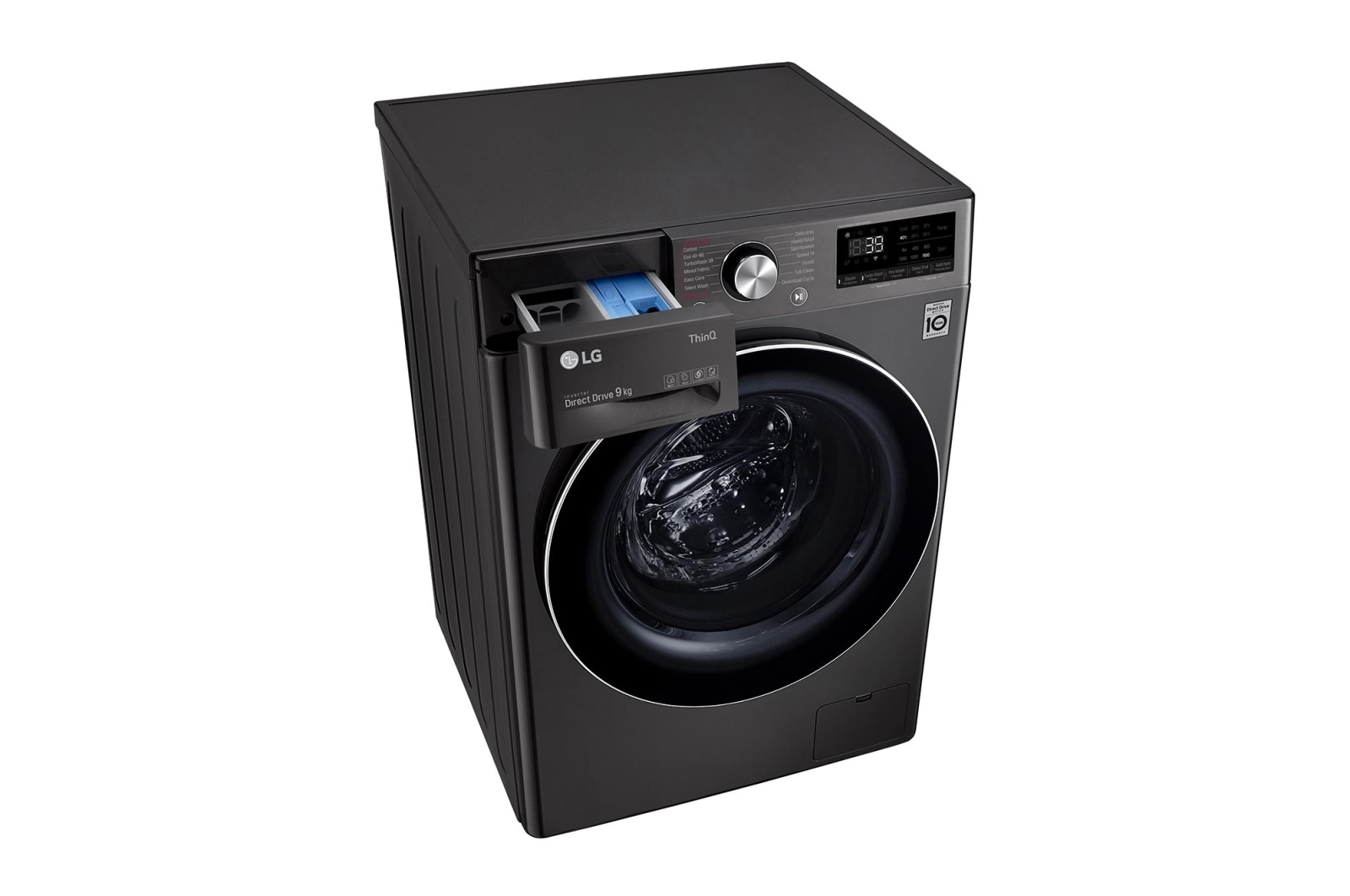LG 9kg Washing Machine Black Steel AI DD™, F6V1009BTSE
