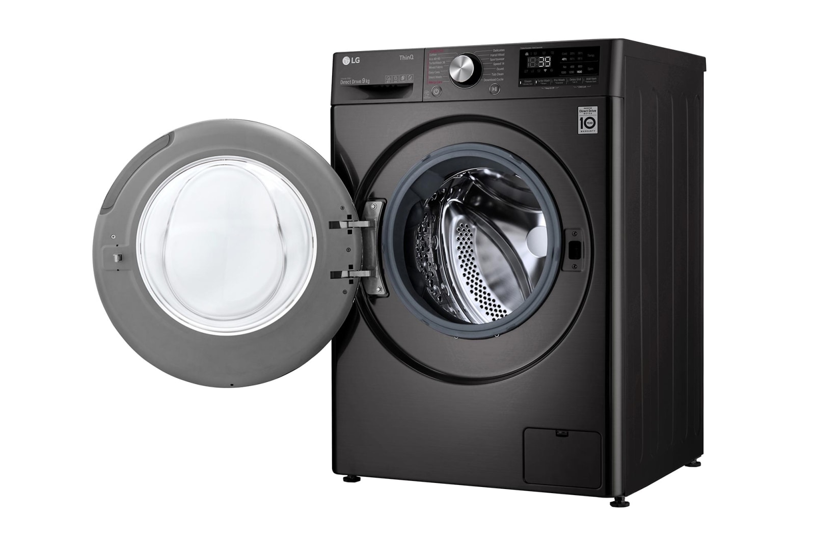 LG 9kg Washing Machine Black Steel AI DD™, F6V1009BTSE