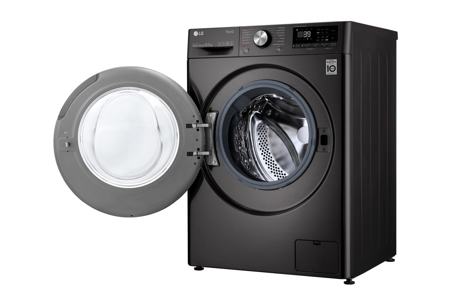 LG 10.5kg Washing Machine Black Steel AI DD™, F6V1010BTSE