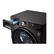 LG WiFi connected | 10.5kg | Washing Machine | 1560 rpm | Auto Dose | AI DD™ | Direct Drive™ | Steam™ | TurboWash™360 | Black Steel, F6V1110BTSA