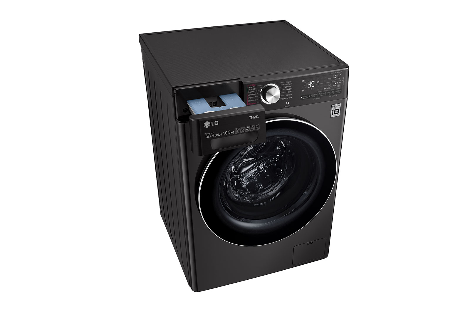 LG 10.5kg Washing Machine Black Steel AI DD™, F6V1110BTSA