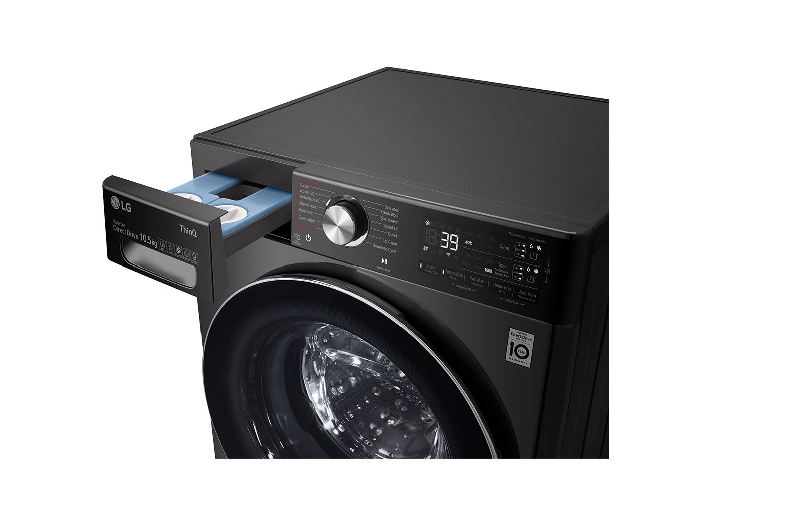 LG 10.5kg Washing Machine Black Steel AI DD™, F6V1110BTSA