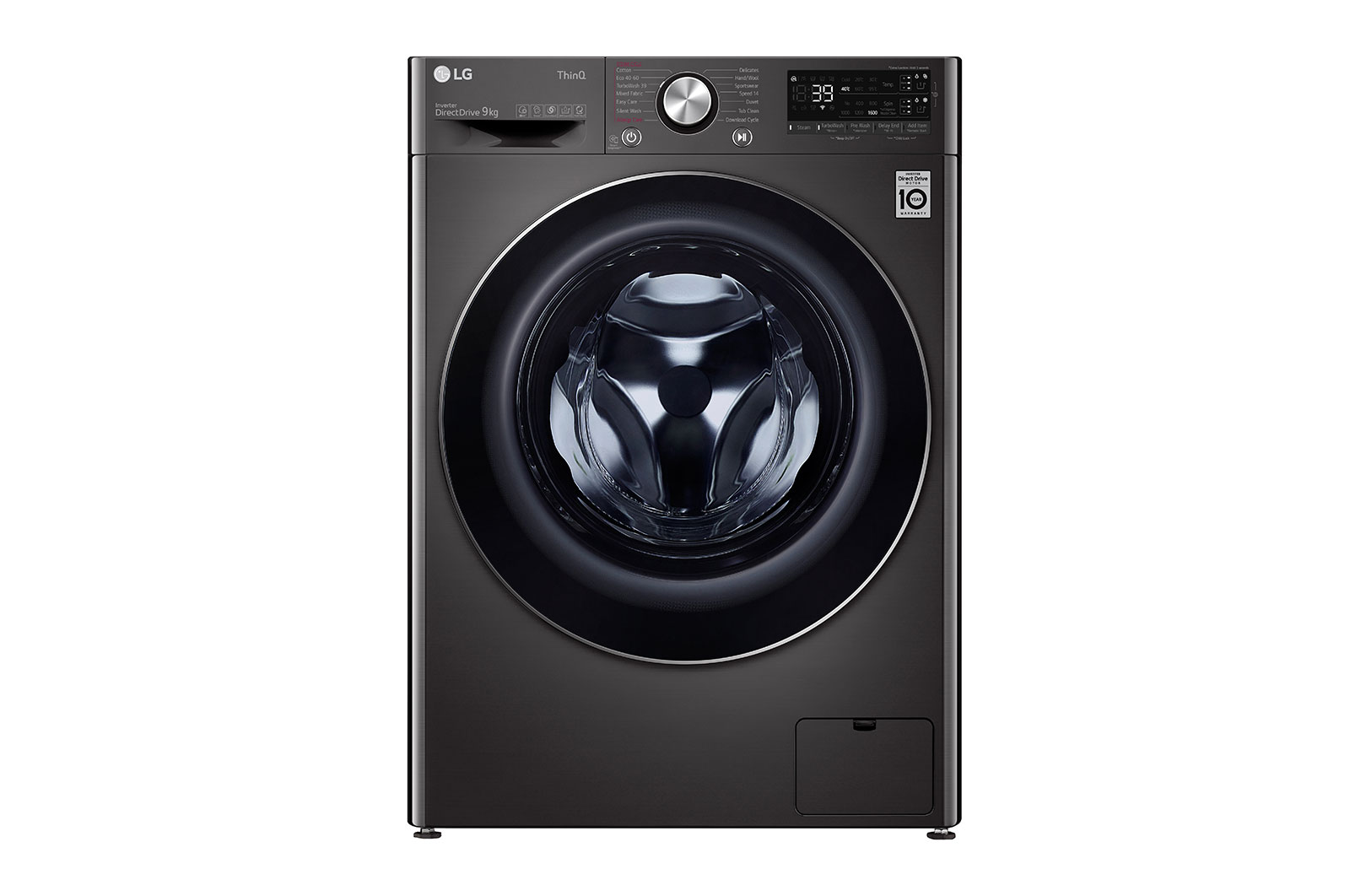 LG WiFi connected | 9kg | Washing Machine | 1560 rpm | Auto Dose | AI DD™ | Direct Drive™ | Steam™ | TurboWash™360\t| Black Steel, F6V909BTSA