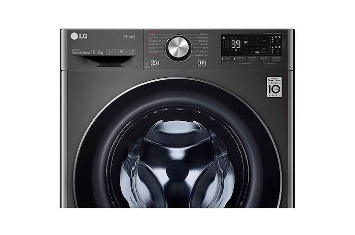 LG 10.5kg Washing Machine AI DD™, Black Steel, F6V910BTSA