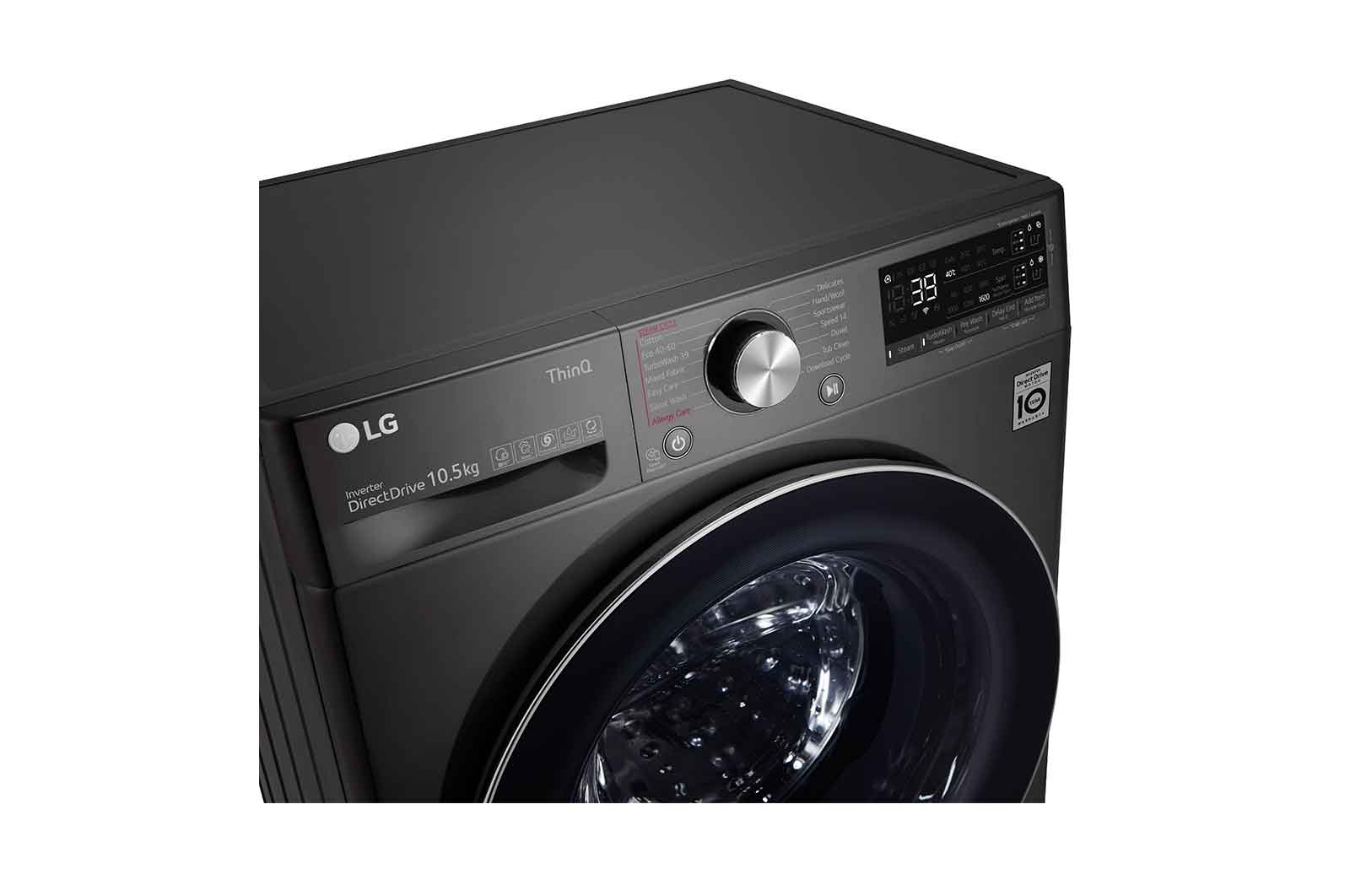 LG 10.5kg Washing Machine Black Steel AI DD™, F6V910BTSA