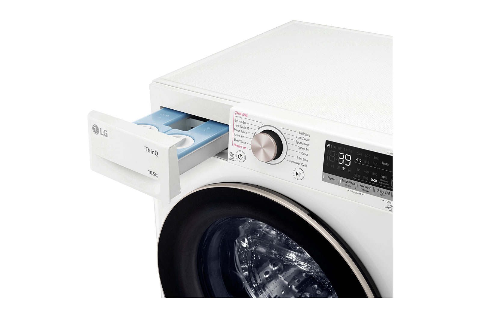 LG 10.5kg Washing Machine White AI DD™, F6V910RTSA