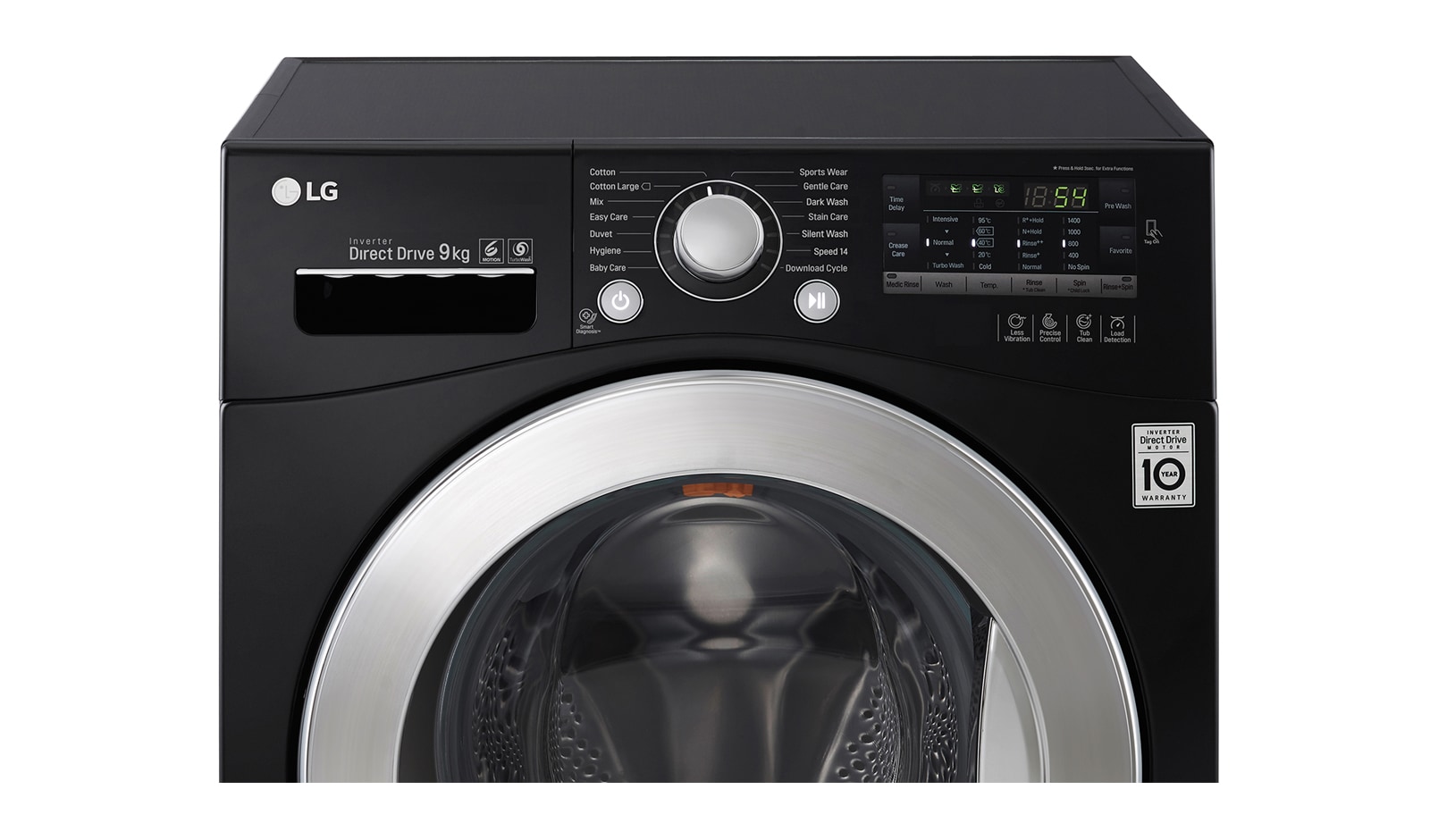 LG 9kg 6 Motion DD Washing Machine With Stylish Chrome Door, FH4A8FDN8
