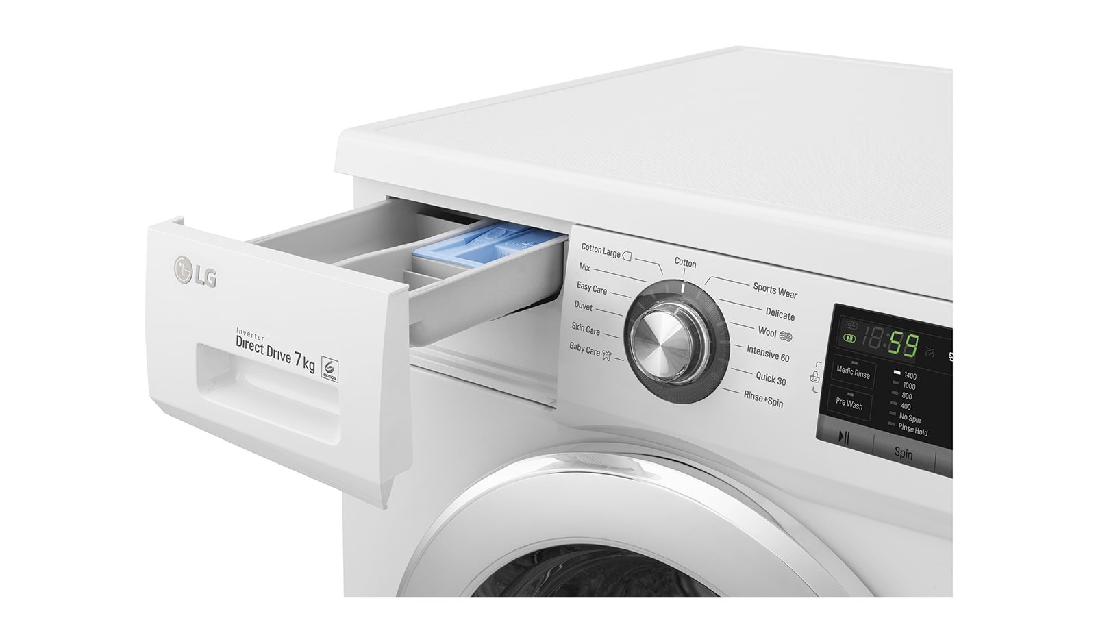 LG 7kg 6 Motion Direct Drive Washing Machine, FH4G6QDN2
