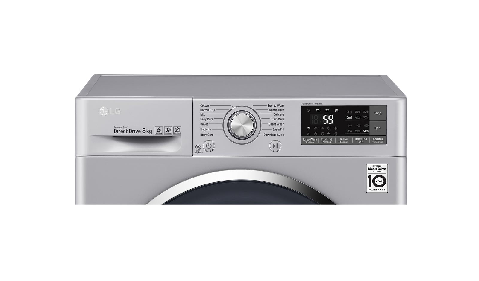 LG 8 KG Washing Machine with Turbowash™ technology and Inverter Direct Drive Motor, FH4U2TDN2L