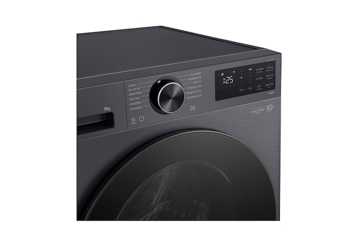 Detailed view of the stainless drum