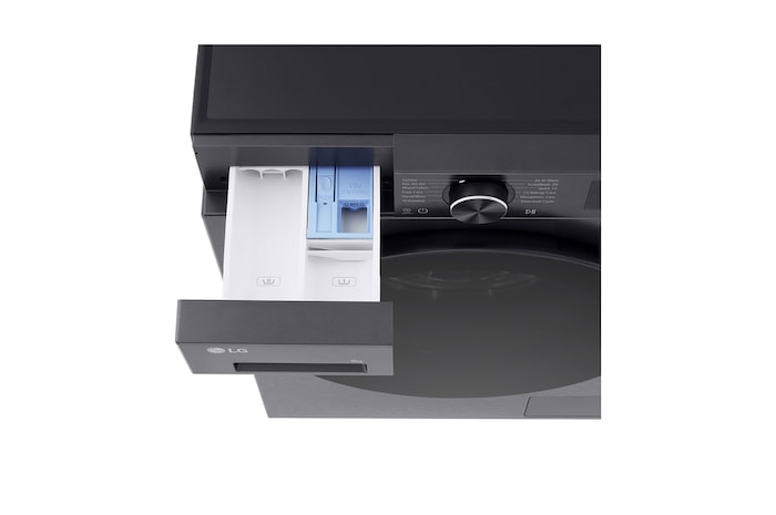 Side view of LG washer dryer combo