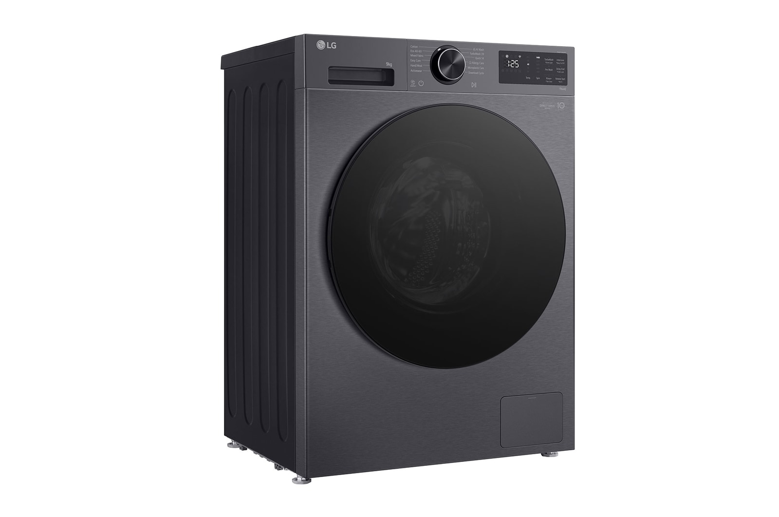 Left perspective view of of LG washer dryer combo
