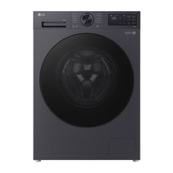 Front view of 9kg Front Loading Washing Machine Black- Energy Saving, AI DD, Auto Dispense (F2X50S9TBB)