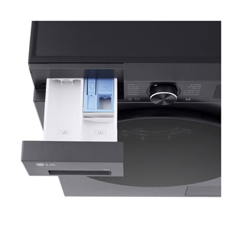 Side view of LG washer dryer combo