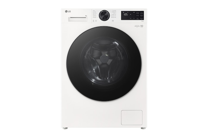 Front view of 9kg Front Loading Washing Machine White - Energy Saving, AI DD, Auto Dispense (F2X50S9TWB)
