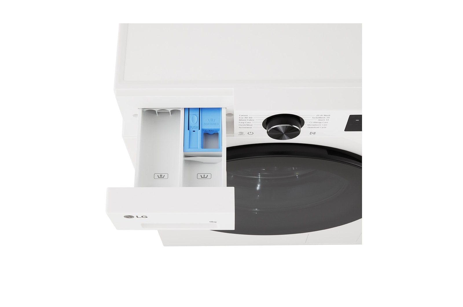 Side view of LG washer dryer combo