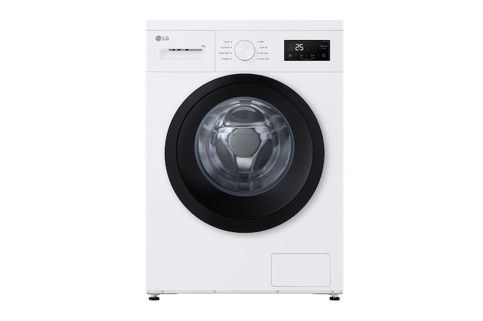 Front view of 10kg Front Load Washing Machine White - Hygiene Care, Quick 30, Tub Clean {F4Z1VYC6W}