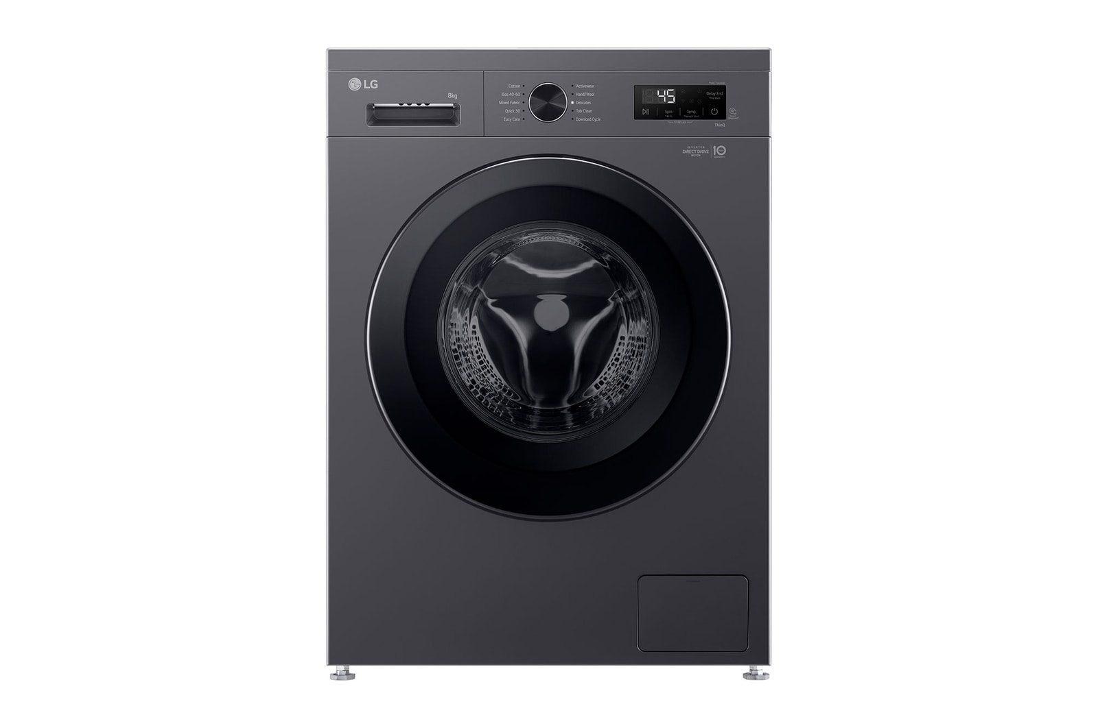 Front view of 8kg Direct Drive Washing Machine Grey - F4X1008NMK