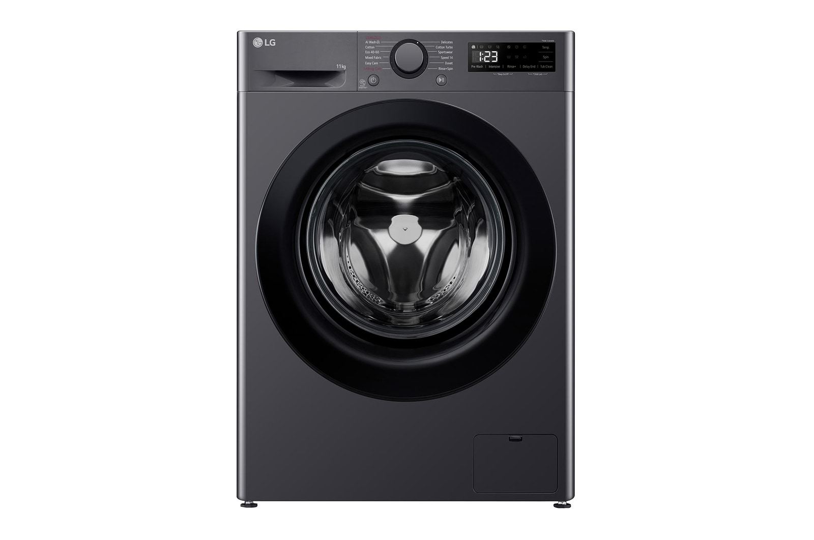 Front view of 11kg AI Direct Drive Washing Machine, Slate Grey F4Y511GBLN1
