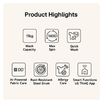 11kg AI Direct Drive Washing Machine Series 4 Pro, Black