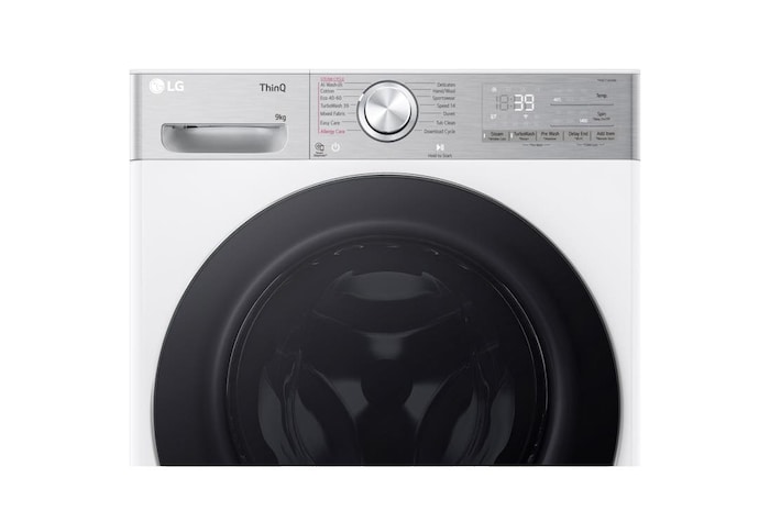 LG 9kg TurboWash™360, Steam+™, AI Direct Drive™ Washing Machine, White, F4Y909WCTN4