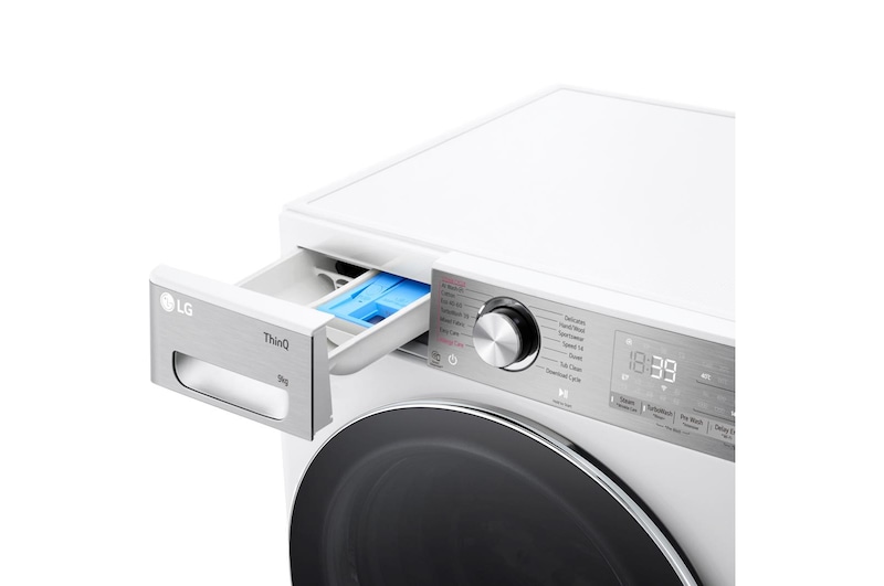 LG  9kg TurboWash™360, Steam+™, AI Direct Drive™ Washing Machine, White, F4Y909WCTN4