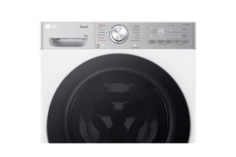 LG  9kg TurboWash™360, Steam+™, AI Direct Drive™ Washing Machine, White, F4Y909WCTN4
