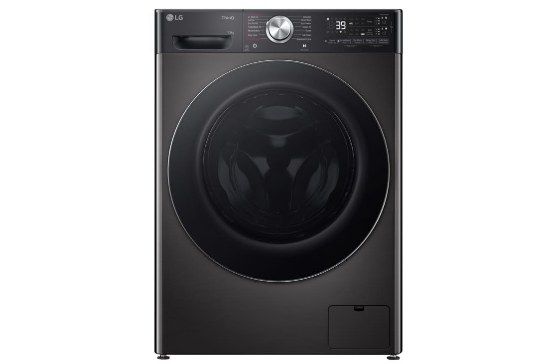 LG AI DD™ ezDispense™ 13kg Front Load Washing Machine - Platnium Black, F4Y913BCTA1