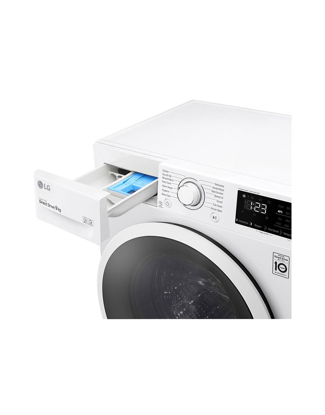Direct Drive 9kg Washing Machine 1360 rpm AI DD™ White FAV309WNE LG UK