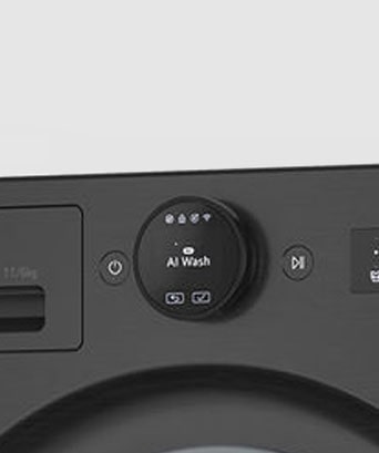 It shows the washing machine in detail.
