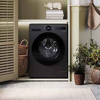 LG 13kg AI Direct Drive Washing Machine, Black, F4X7513TBB, Front view
